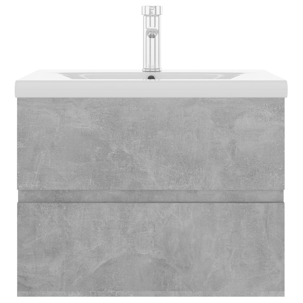 Mobile con Lavabo Integrato Grigio Cemento in Legno Multistrato 3071634