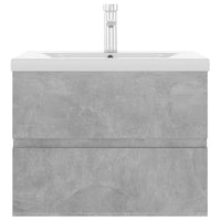 Mobile con Lavabo Integrato Grigio Cemento in Legno Multistrato 3071634