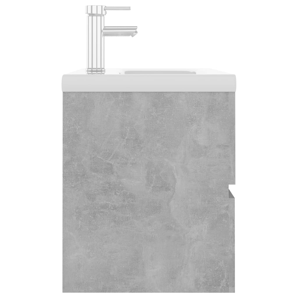 Mobile con Lavabo Integrato Grigio Cemento in Legno Multistrato 3071634