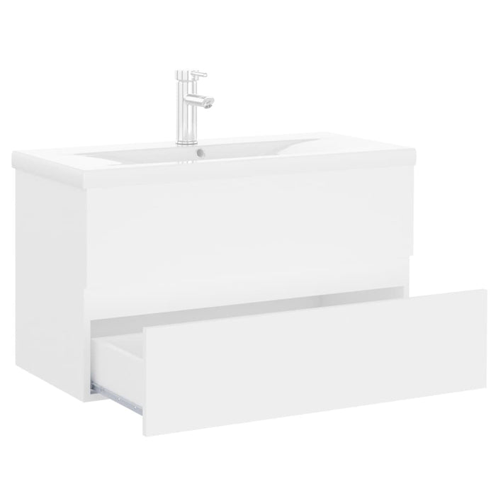 Mobile con Lavabo Integrat-Armadietto da Cucina-Lavandinoo Bianco in Legno Multistrato 172014
