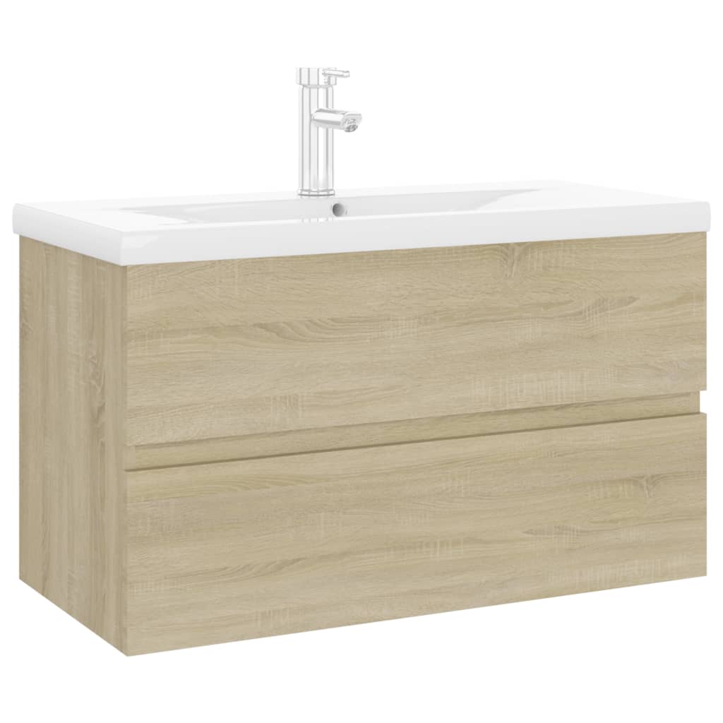 Mobile con Lavabo Integrato Rovere Sonoma in Legno Multistrato 3071642