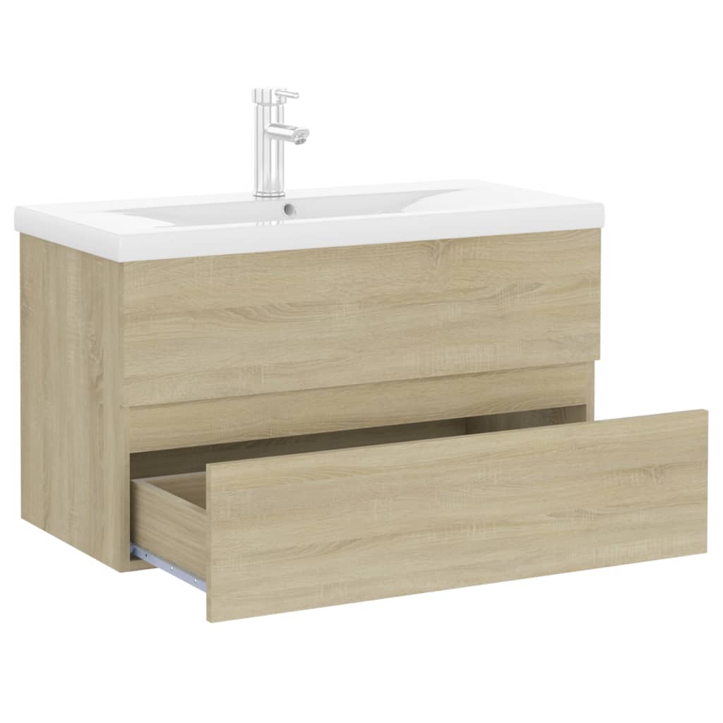 Mobile con Lavabo Integrato Rovere Sonoma in Legno Multistrato 3071642