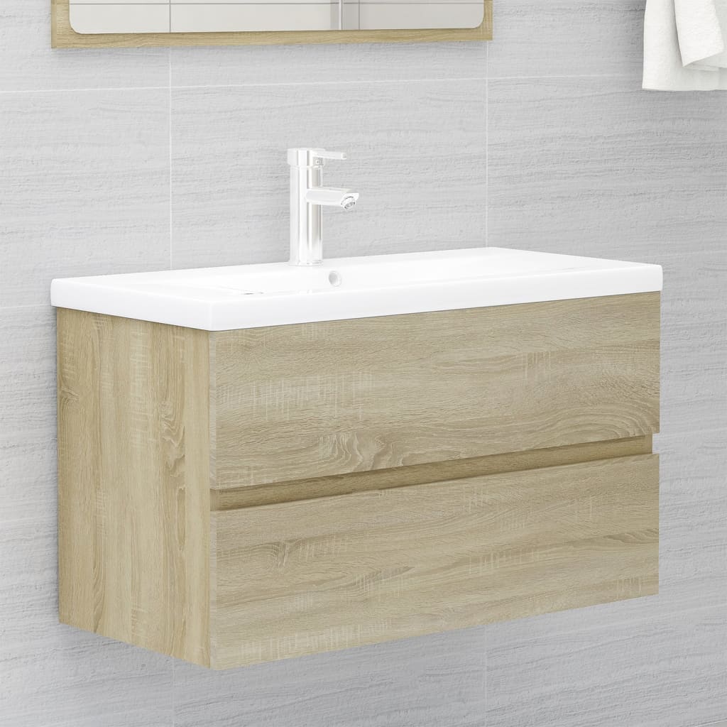 Mobile con Lavabo Integrato Rovere Sonoma in Legno Multistrato 3071642