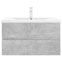 Mobile con Lavabo Integrato Grigio Cemento in Legno Multistrato 3071643
