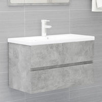 Mobile con Lavabo Integrato Grigio Cemento in Legno Multistrato 3071643