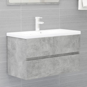Mobile con Lavabo Integrato Grigio Cemento in Legno Multistrato 3071643