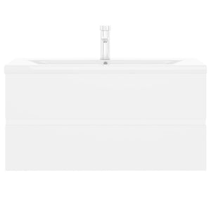 Mobile con Lavabo Integrato Bianco in Legno Multistrato