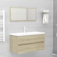 Mobile con Lavabo Integrat-Armadietto da Cucina-Lavandinoo Rovere Sonoma in Legno Multistrato 581630