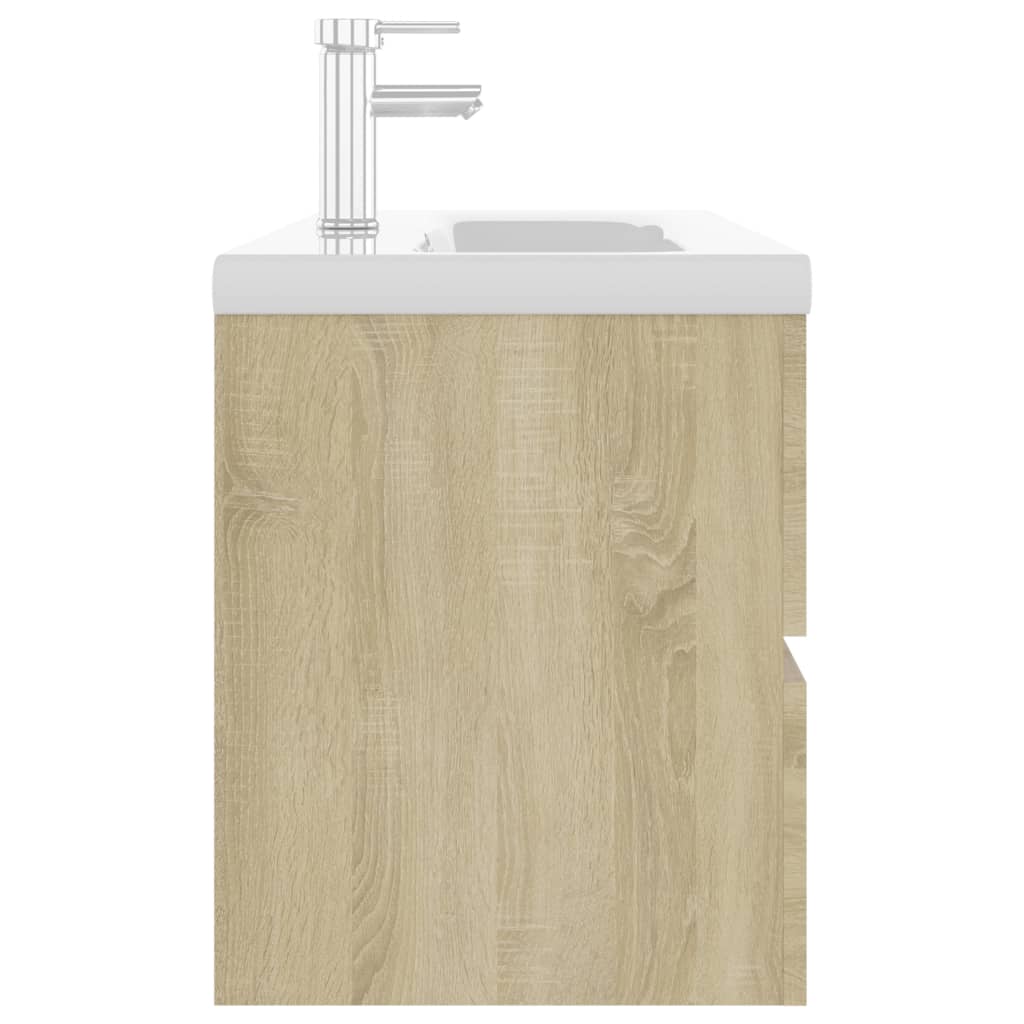Mobile con Lavabo Integrat-Armadietto da Cucina-Lavandinoo Rovere Sonoma in Legno Multistrato 581630