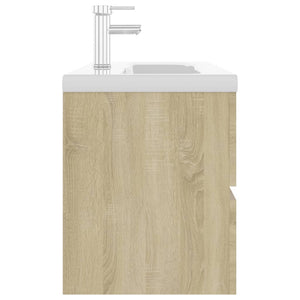 Mobile con Lavabo Integrat-Armadietto da Cucina-Lavandinoo Rovere Sonoma in Legno Multistrato 581630