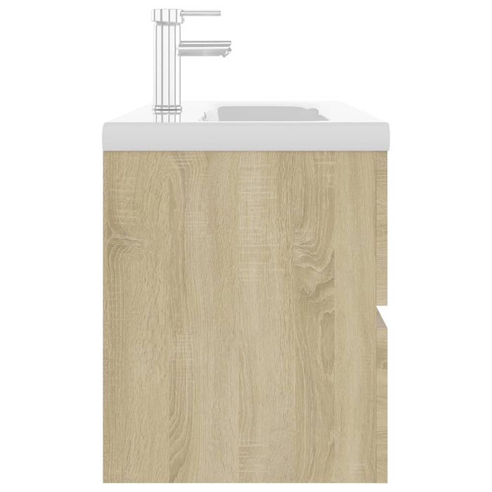 Mobile con Lavabo Integrat-Armadietto da Cucina-Lavandinoo Rovere Sonoma in Legno Multistrato 581630