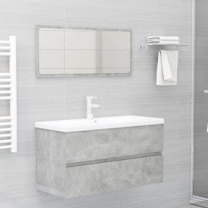 Mobile con Lavabo Integrato Grigio Cemento in Legno Multistrato 3071652