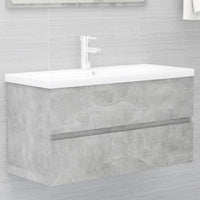 Mobile con Lavabo Integrat-Armadietto da Cucina-Lavandinoo Grigio Cemento in Legno Multistrato 928906