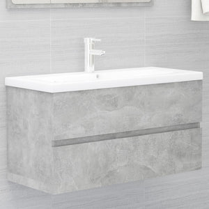 Mobile con Lavabo Integrat-Armadietto da Cucina-Lavandinoo Grigio Cemento in Legno Multistrato 928906