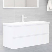 Mobile Bagno con Lavabo Integrato-Lavandino-Lavabo Bianco in Legno Multistrato 826591