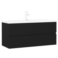 Mobile con Lavabo Integrat-Armadietto da Cucina-Lavandinoo Nero in Legno Multistrato 758363