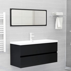 Mobile con Lavabo Integrato Nero in Legno Multistratocod mxl 72760