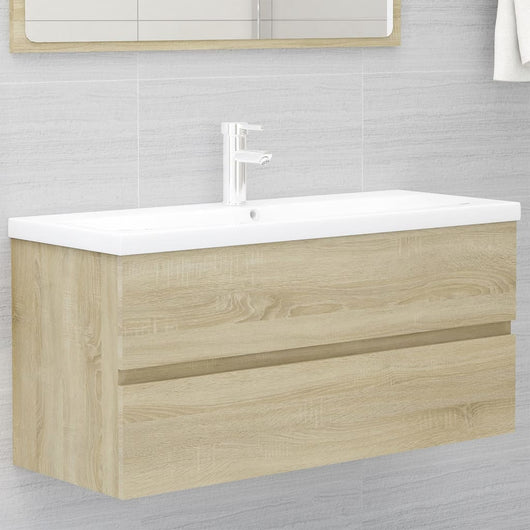 Mobile con Lavabo Integrat-Armadietto da Cucina-Lavandinoo Rovere Sonoma in Legno Multistrato 143771