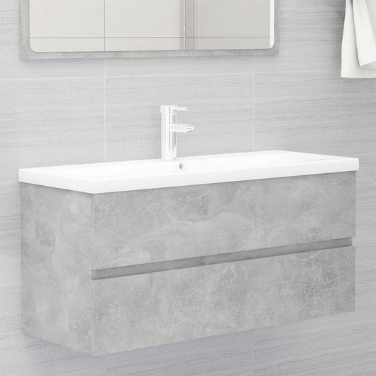 Mobile con Lavabo Integrat-Armadietto da Cucina-Lavandinoo Grigio Cemento in Legno Multistrato 591647