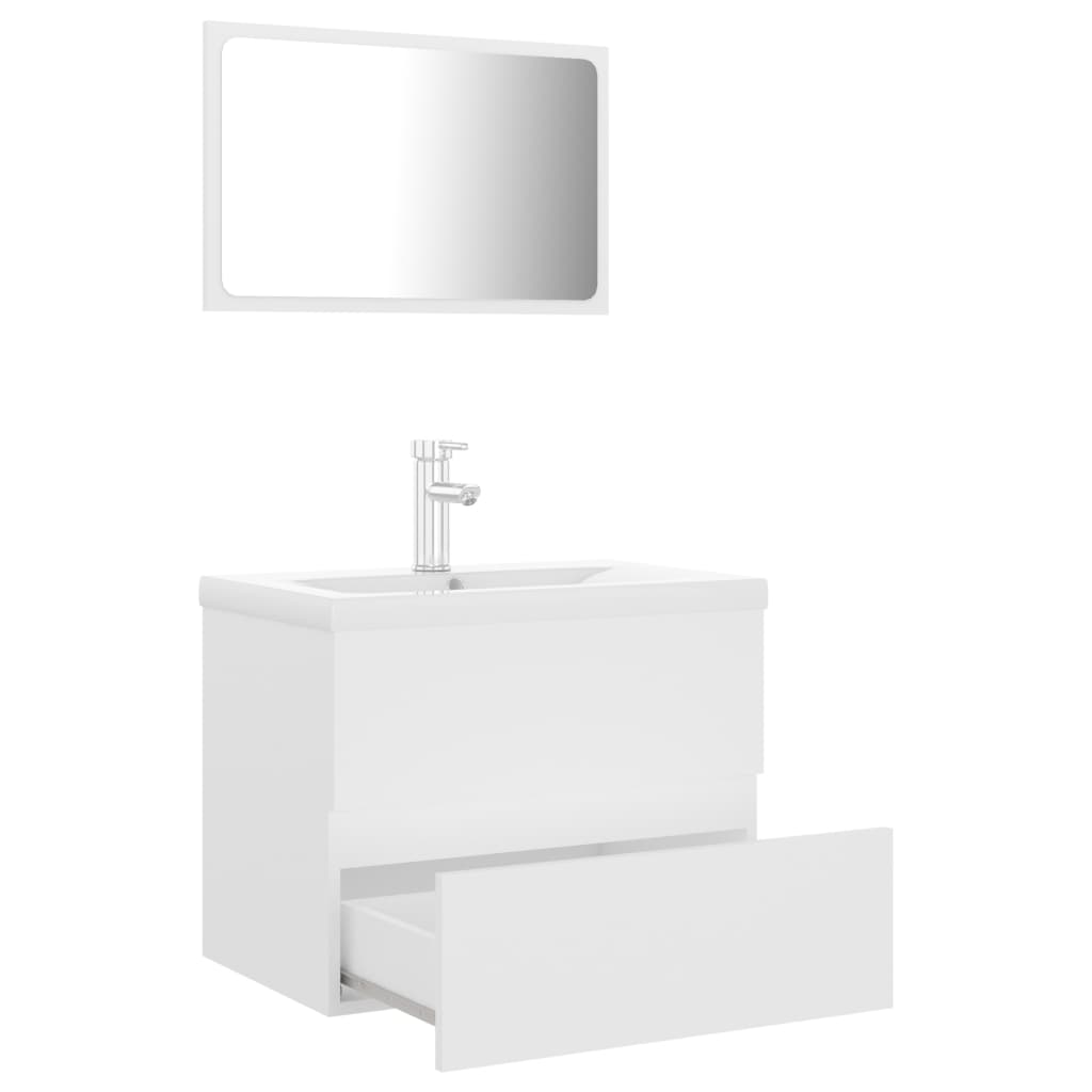Set Mobili da Bagno Bianco in Truciolato 3071675