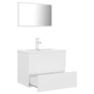 Set Mobili da Bagno Bianco in Truciolato 3071675