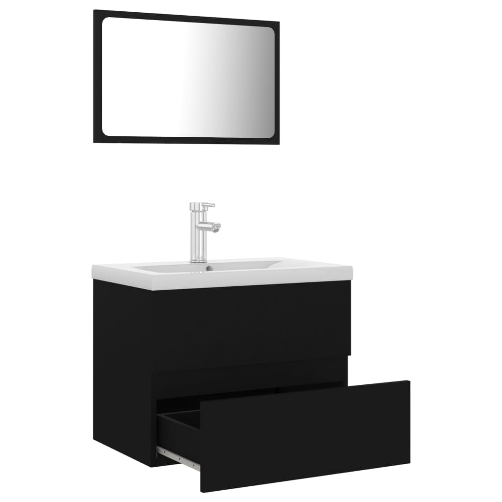 Set Mobili da Bagno Nero in Truciolato cod mxl 31383