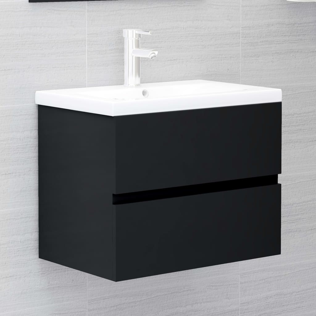 Set Mobili da Bagno Nero in Truciolato cod mxl 31383