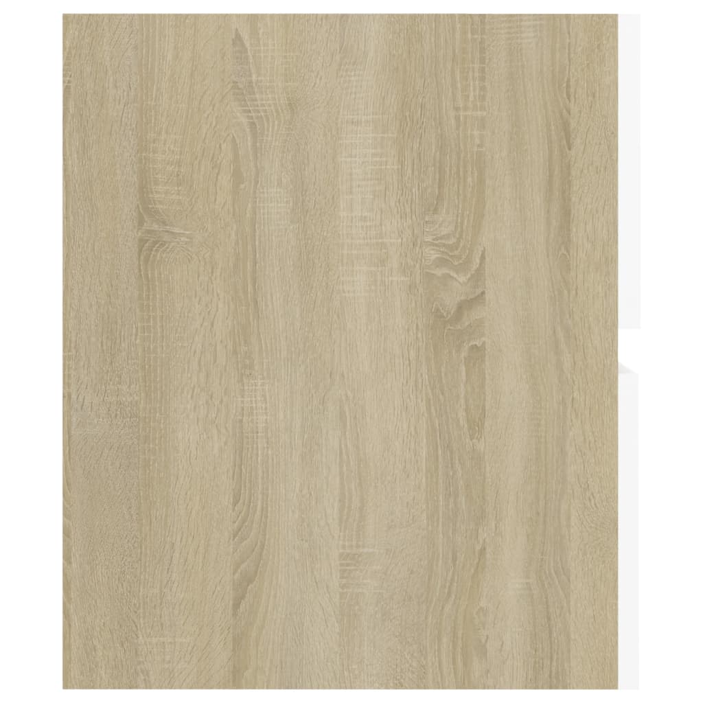 Set Mobili da Bagno Bianco e Rovere Sonoma in Truciolato