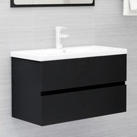 Set Mobili da Bagno Nero in Legno Multistrato 3071685