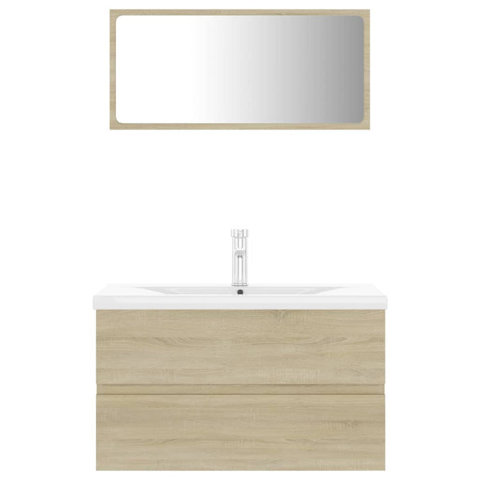 Set Mobili da Bagno Rovere Sonoma in Legno Multistrato 3071687