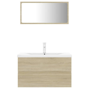 Set Mobili da Bagno Rovere Sonoma in Legno Multistrato 3071687