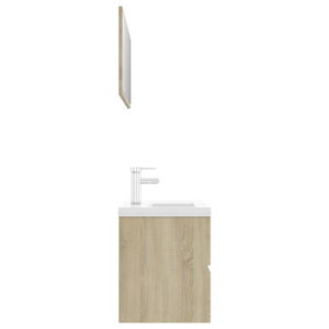 Set Mobili da Bagno Rovere Sonoma in Legno Multistrato 3071687
