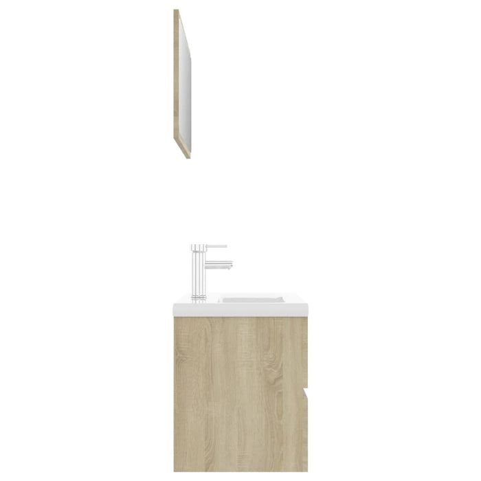 Set Mobili da Bagno Rovere Sonoma in Legno Multistrato 3071687