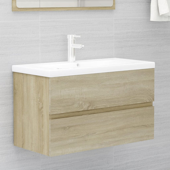 Set Mobili da Bagno Rovere Sonoma in Legno Multistrato 3071687