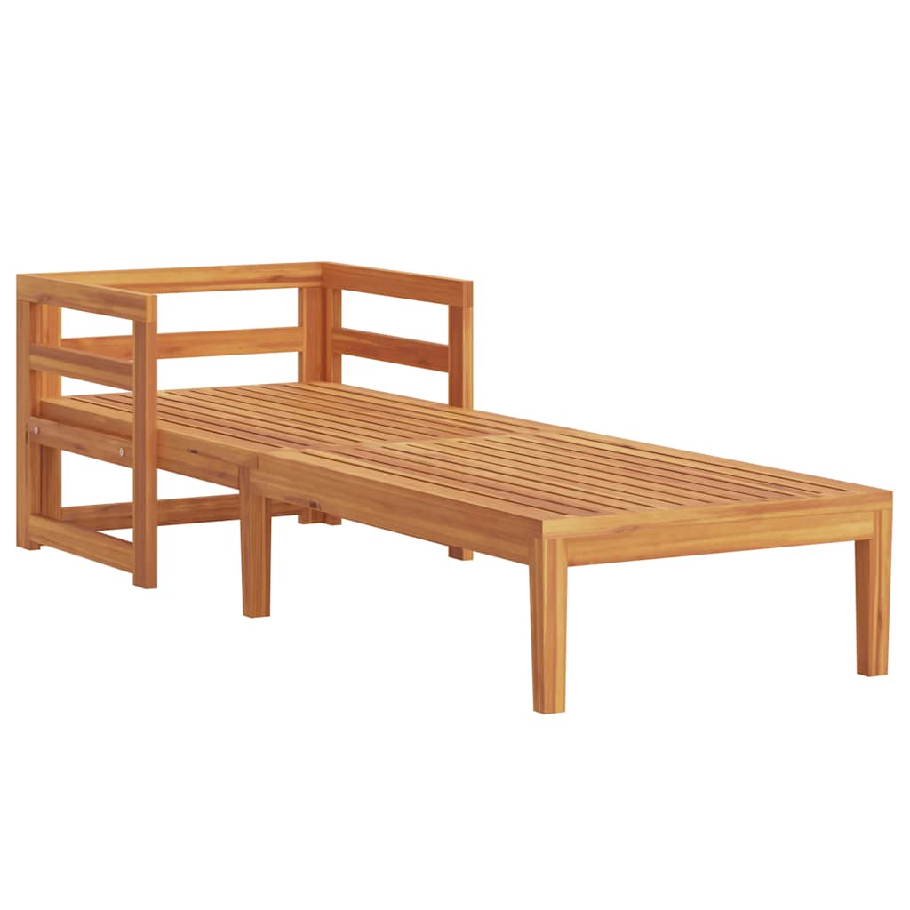 Lettino Prendisole con Cuscini Bianco Crema in Acacia Massello cod mxl 70747