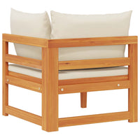 Divano Angolare con Cuscini Bianco Crema in Massello di Acacia cod mxl 59184