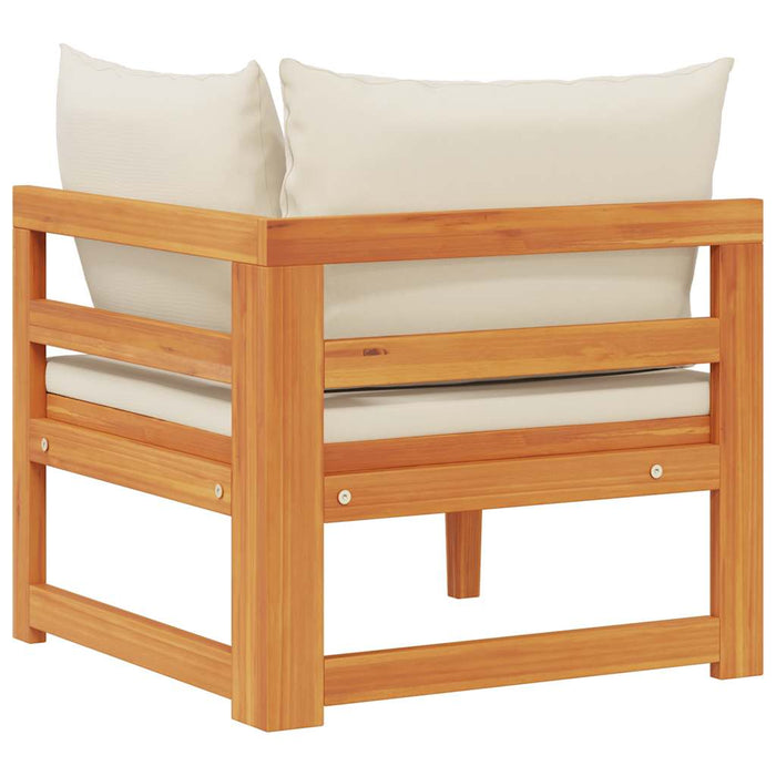 Divano Angolare con Cuscini Bianco Crema in Massello di Acacia cod mxl 59184