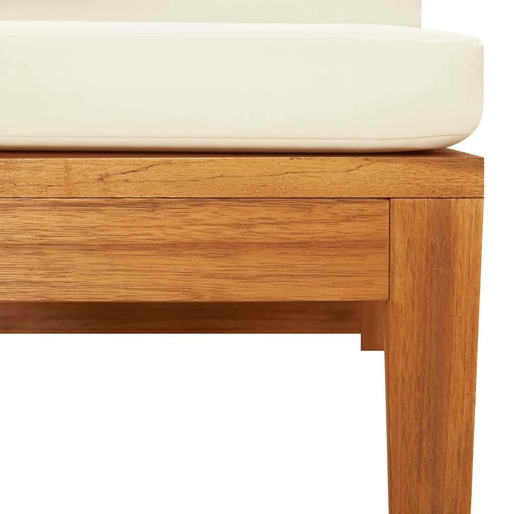 Divano Angolare con Cuscini Bianco Crema in Massello di Acacia cod mxl 59184