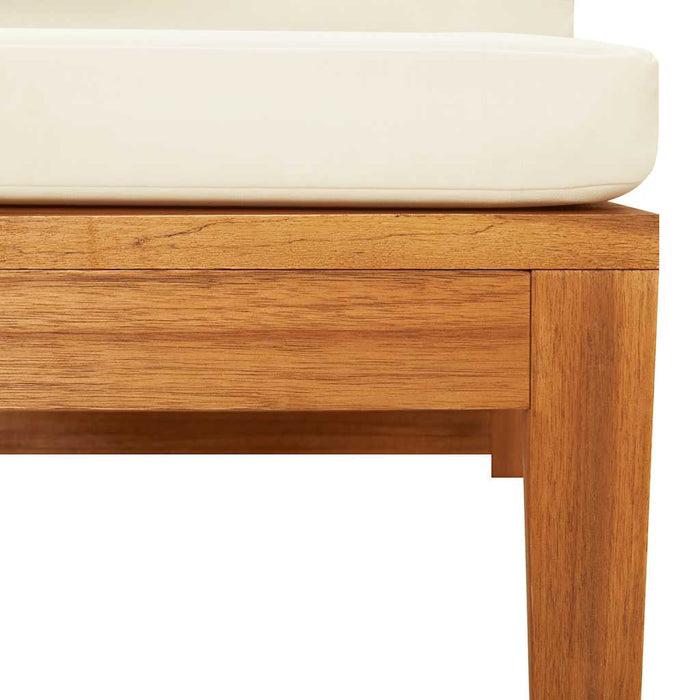 Divano Angolare con Cuscini Bianco Crema in Massello di Acacia cod mxl 59184