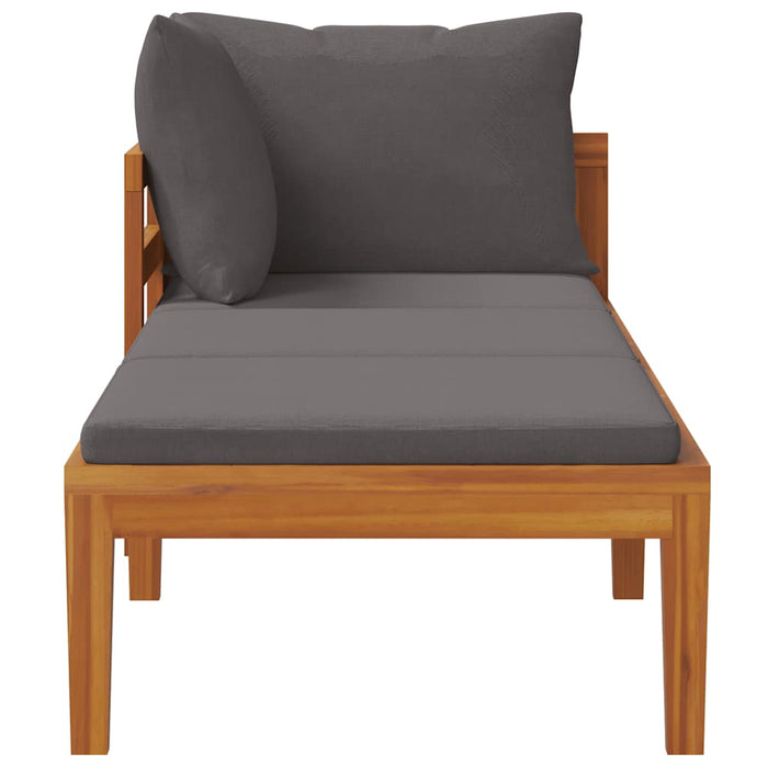 Lettino Prendisole con 1 Bracciolo Grigio Scuro Massello Acacia cod mxl 70757