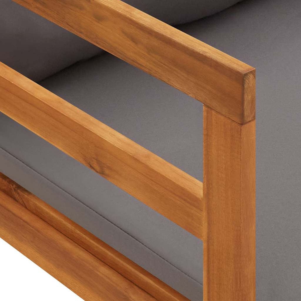 Lettino Prendisole con 1 Bracciolo Grigio Scuro Massello Acacia cod mxl 70757