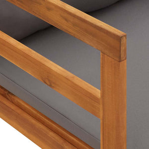 Lettino Prendisole con 1 Bracciolo Grigio Scuro Massello Acacia cod mxl 70757