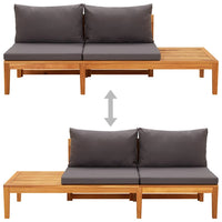 Panca Giardino Tavolo e Cuscini Grigio Scuro Massello d'Acacia cod mxl 70749