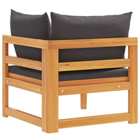 Divano Angolare con Cuscini Grigio Scuro in Massello di Acacia cod mxl 55562