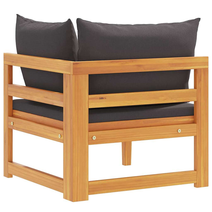 Divano Angolare con Cuscini Grigio Scuro in Massello di Acacia cod mxl 55562