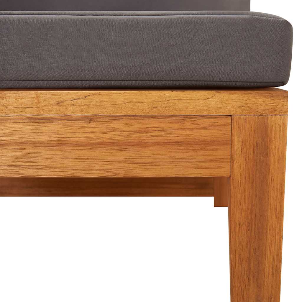 Divano Angolare con Cuscini-Sofa con Cuscini Grigio Scuro in Massello di Acacia