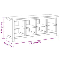 Scarpiera 114x37x45 cm in Legno Massello di Rovere 327436