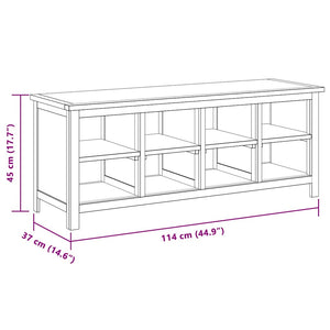 Scarpiera 114x37x45 cm in Legno Massello di Rovere 327436