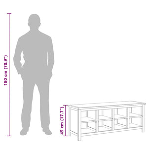 Scarpiera 114x37x45 cm in Legno Massello di Rovere 327436