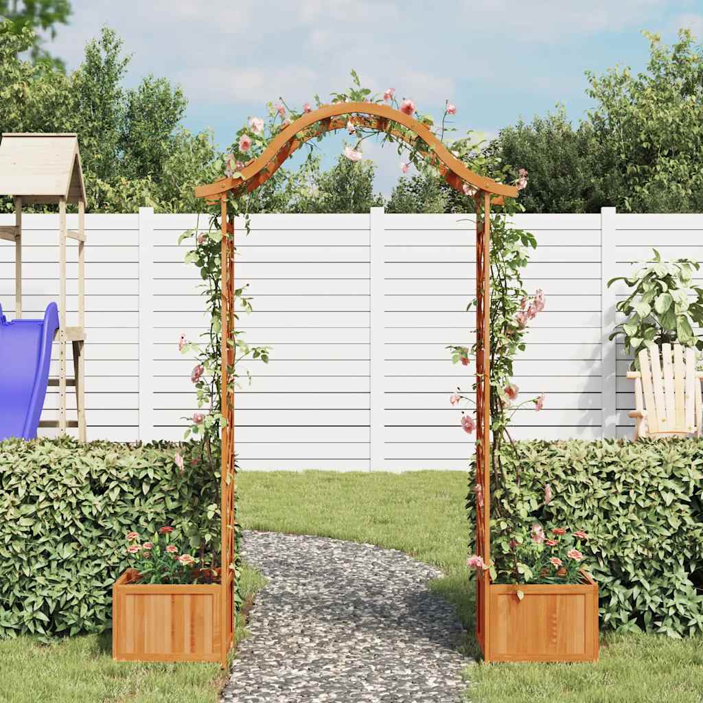 Pergola da Giardino con Fioriera in Legno Massello di Abete